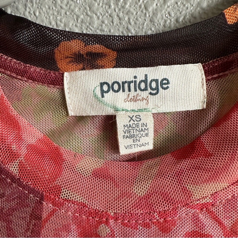 NWT Anthropologie Porridge Floral Patchwork Sheer Mesh T-Shirt XS - Picture 2 of 11